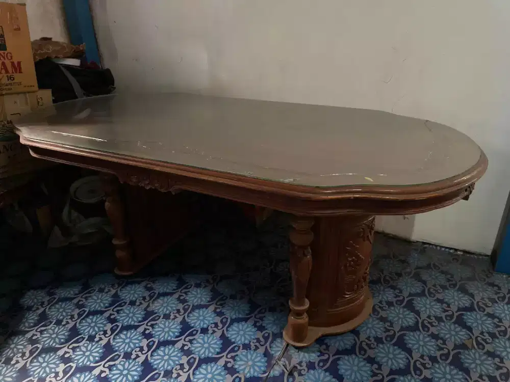 SET MEJA MAKAN & KURSI KAYU JATI