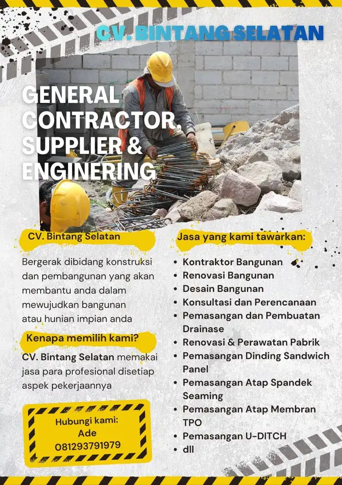 Jasa Konstruksi, Renovasi, Perawatan Bangunan Rumah & Pabrik