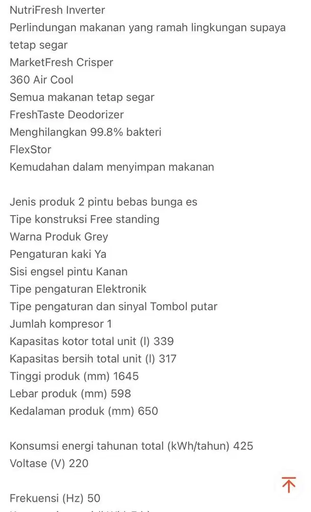 Kulkas Bekas Electrolux ETB 3500 MG