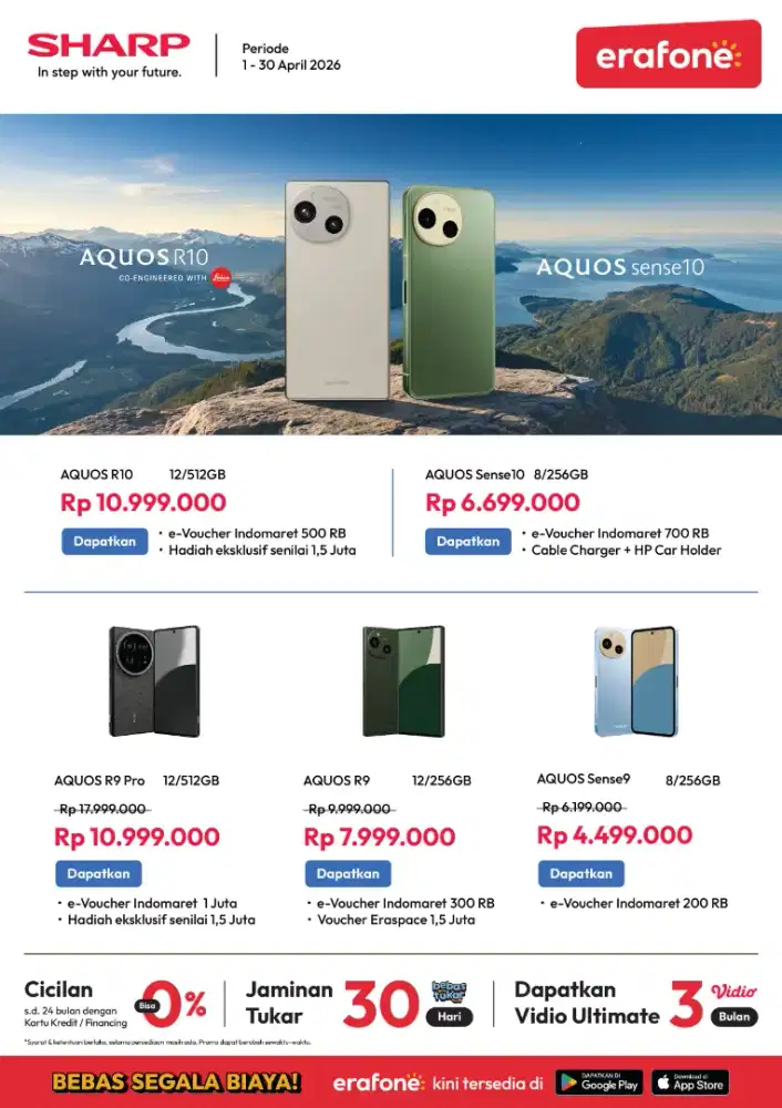 Sharp Sense 10 256GB HP compact free voucher belanja 700rb