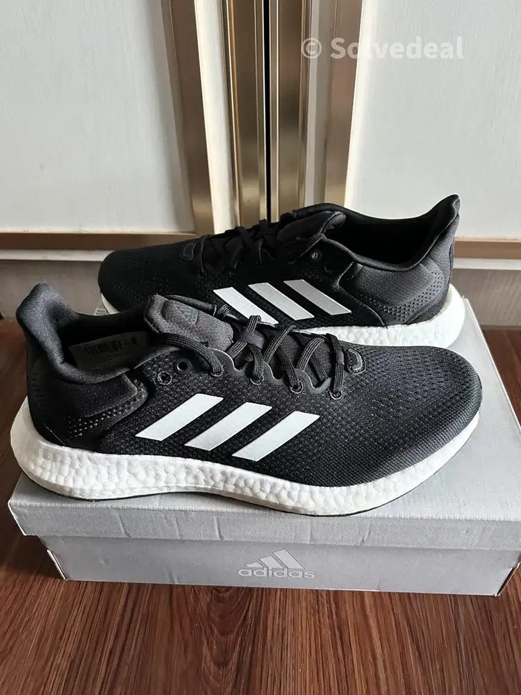 Sepatu Running Adidas Pureboost 21 Black White — Sepatu  Original Baru