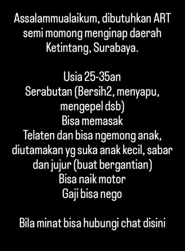 Lowongan ART Surabaya