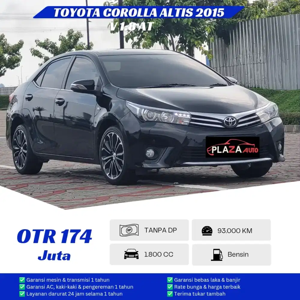 Toyota Corolla Altis 2015
V 1.8 Automatic mobil full record siap pakai