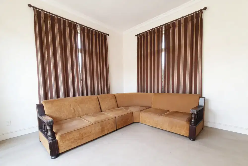 Sofa tamu sudut jok kain