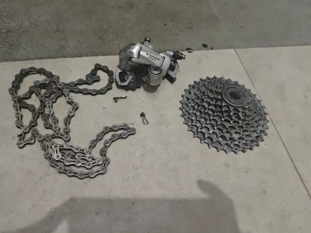 mini gs shimano sora (tanpa brifter, fd, ubrake dan crankset)