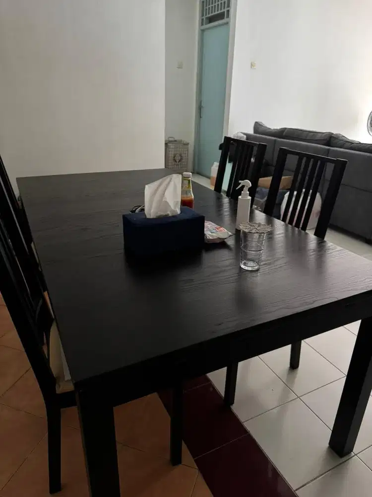 dijual meja makan set 8 kursi IKEA original