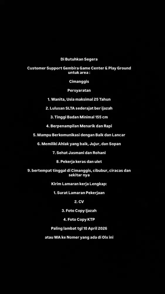 Customer Support Gembira Game Center & Play Ground