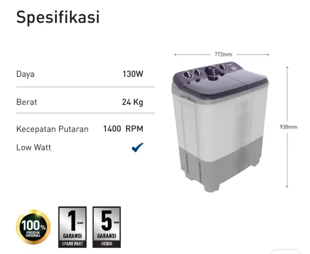 Ready promo bunga 0% Mesin cuci di Atlanta Karangwulan