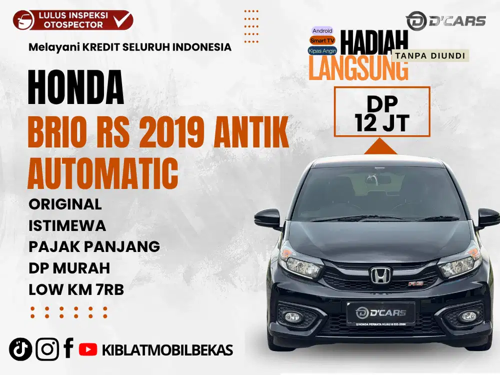 HONDA BRIO RS 2019 AUTOMATIC 2016 SUPER ANTIK LOW KM RECORD