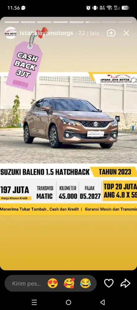 Suzuki Baleno Hatchback AT th 2023 #istana jaya motor