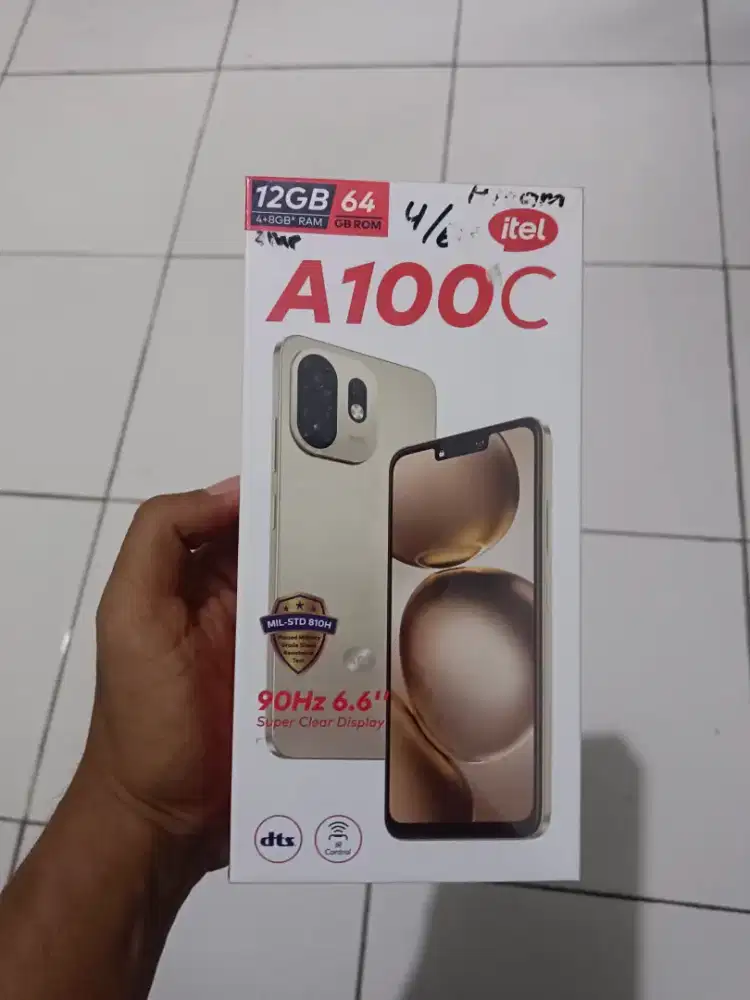 ITEL A100C RAM 4+4=12GB INTERNAL 64GB MASIH BARU MASIH SEGEL