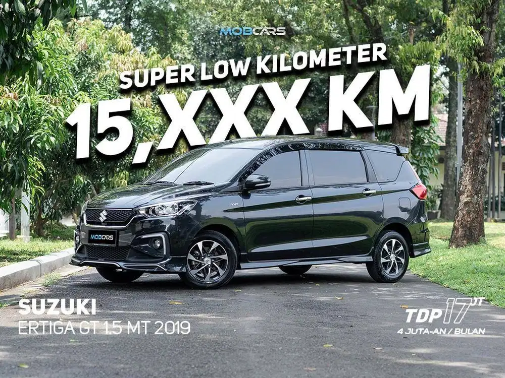 FLASH SALE! LOW KILOMETER! ERTIGA GT 1.5 MT 2019 HITAM METALIK MOBCARS