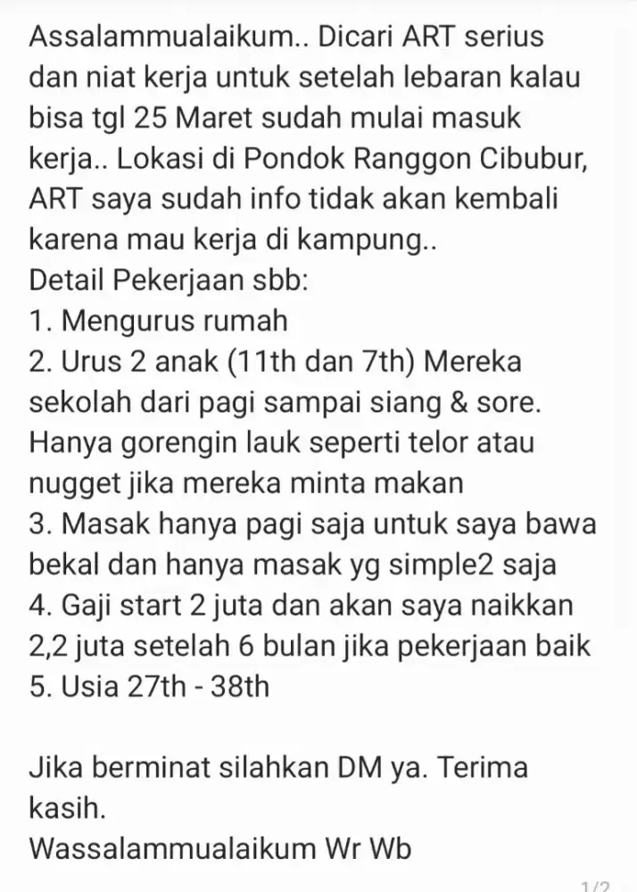 ASISTEN RUMAH TANGGA