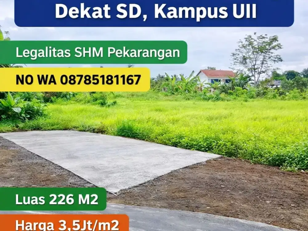 Tanah Jogja 2 MENIT SD BIAS KALIURANG SHMP