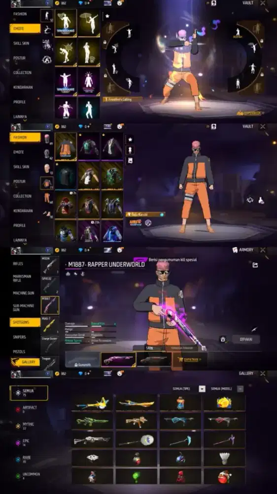 Jual akun FF di polosan SG reper yg minat lansung inbox