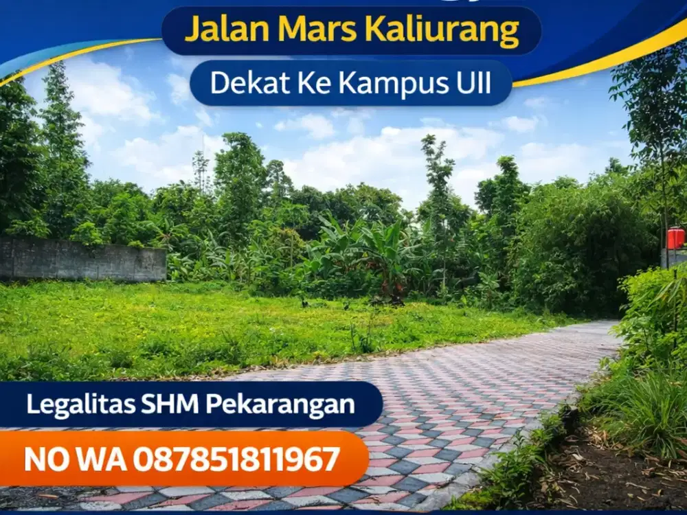Tanah Jogja Kost Area Kampus UII Kaliurang SHM Pekarangan