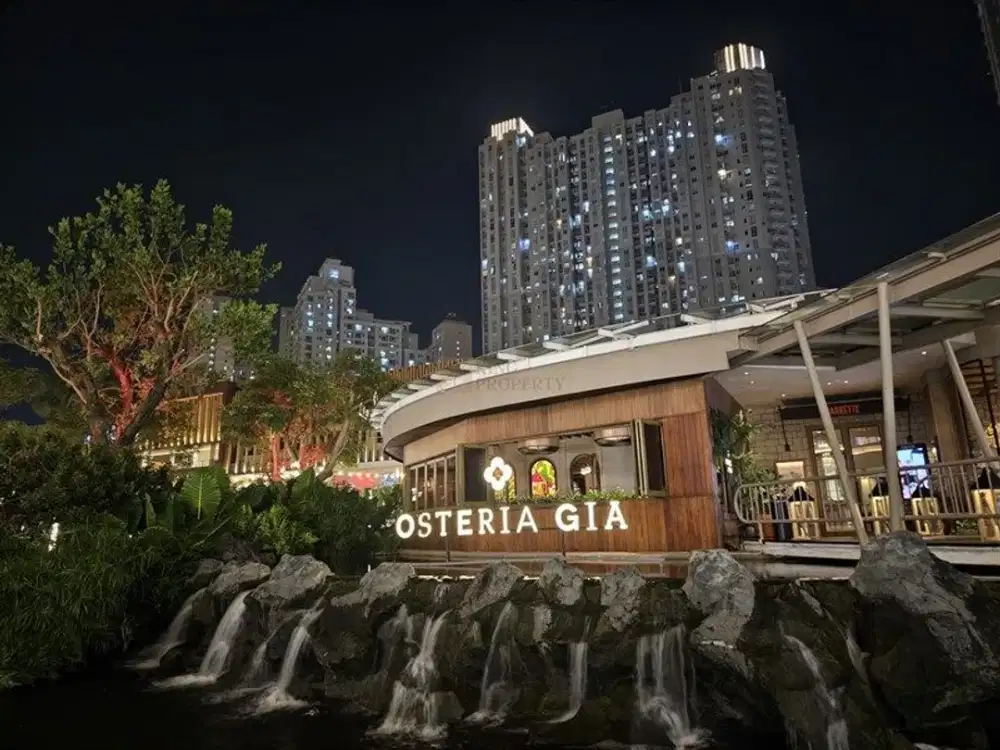 Terkoneksi Central Park Mall CP 2, Dijual 2BR Royal Mediterania Garden Furnished, Fasilitas Kolam Renang Sauna & Outdoor Playground, Squash Court, Gym