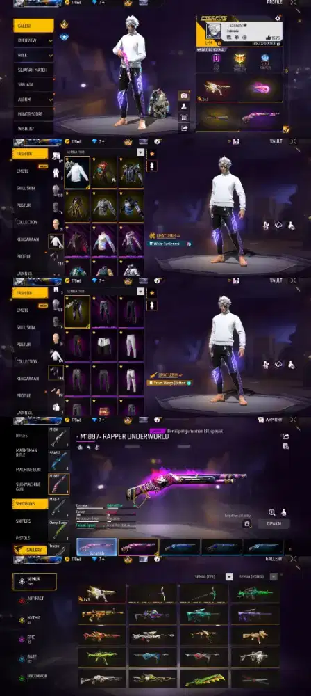 Jual akun FF spek idaman yg minat lansung inbox