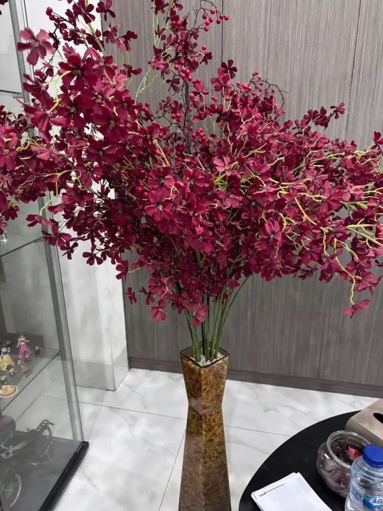 bunga artificial sakura merah