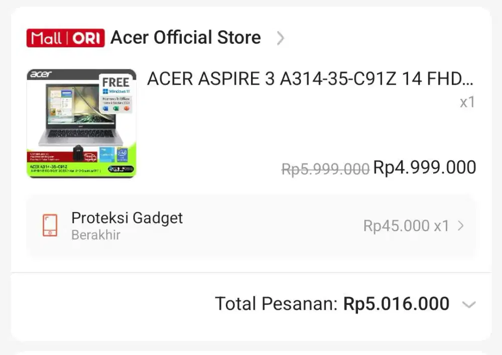 Laptop Acer Aspire 3