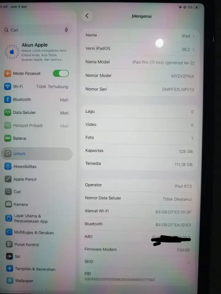 Ipad Pro 11inch Gen 2 128gb Ex Ibox