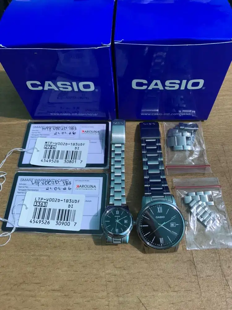 Jam Tangan Casio M/LTP-V002D-1B3 Black Dial Stainless Steel Strap