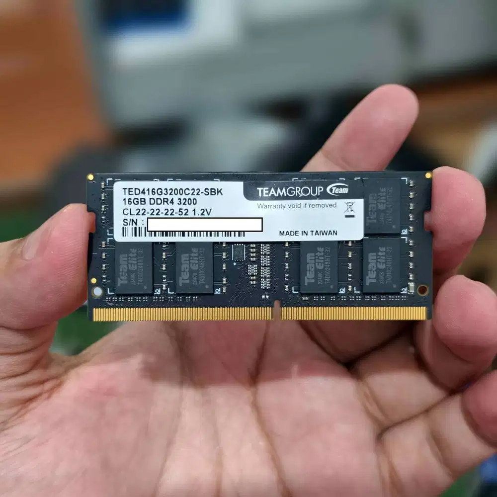 RAM Sodimm Team Elite 16GB 3200Mhz DDR4 (1X16GB) Garansi resmi Second