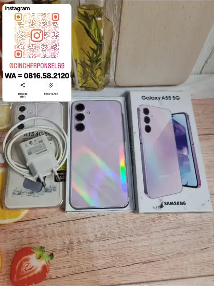 hp siap pakai samsung A55 5G 8/256 ISTIMEWA grns resmi  free ADAPTOR