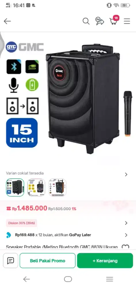 Speker blutot gmc 15inch