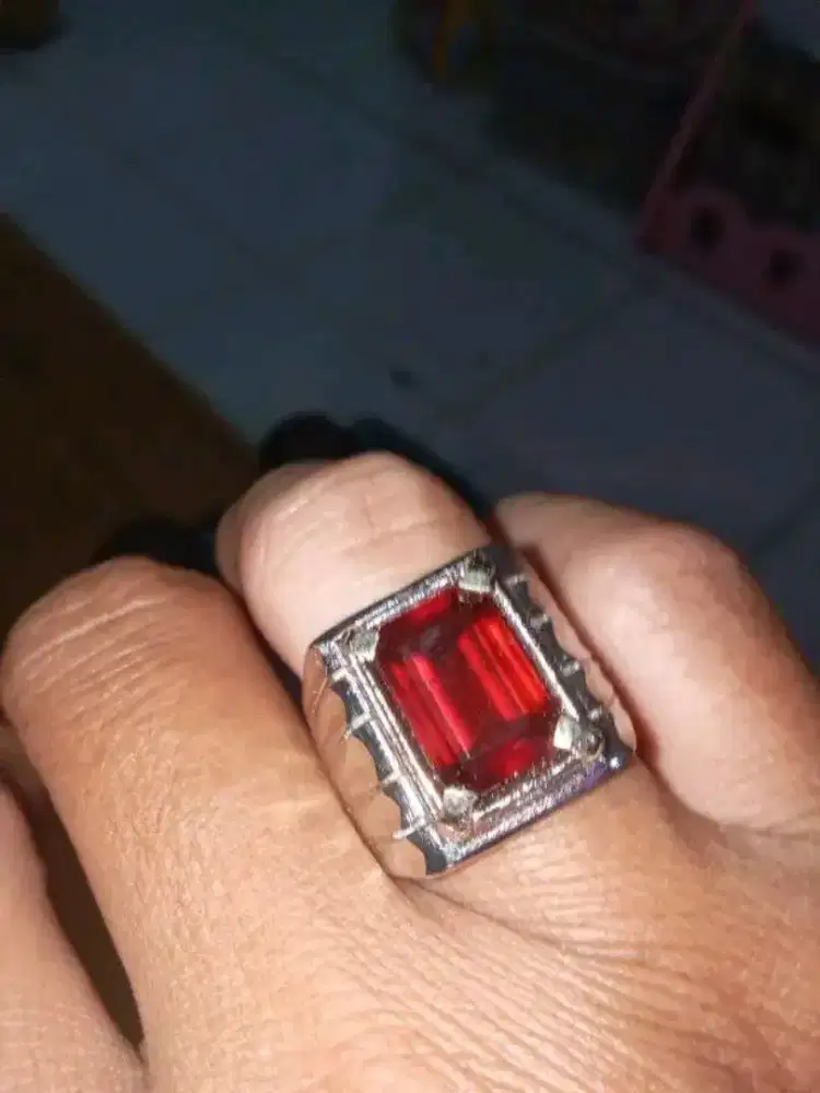 Cincin Permata Garnet Natural