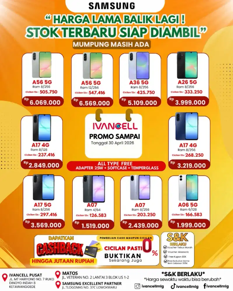 SAMSUNG A36 RAM 8/256 NEW kredit bunga 0%