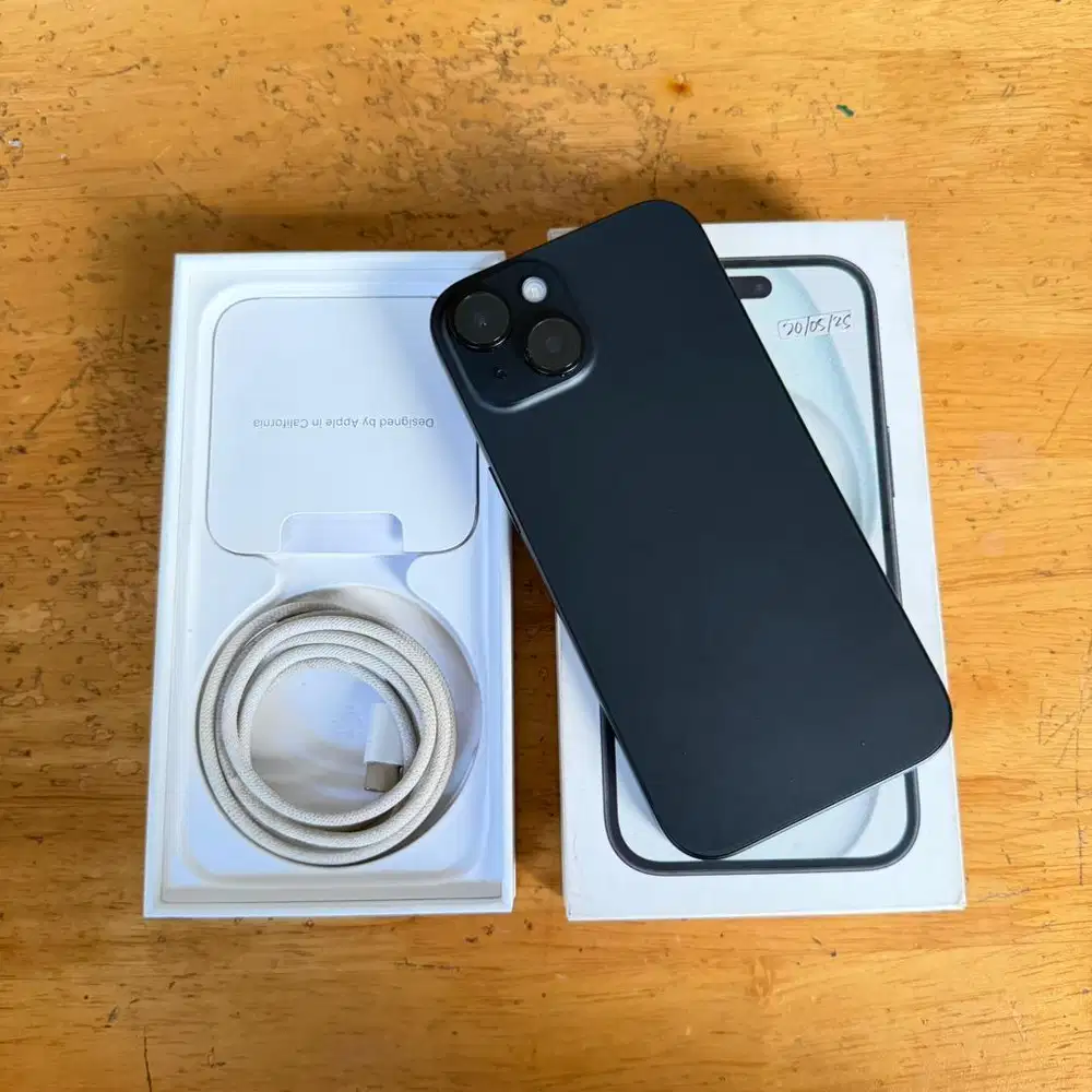iPhone 15 128GB Black Fullset Original Garansi iBox Aktif 22 Mei 2026