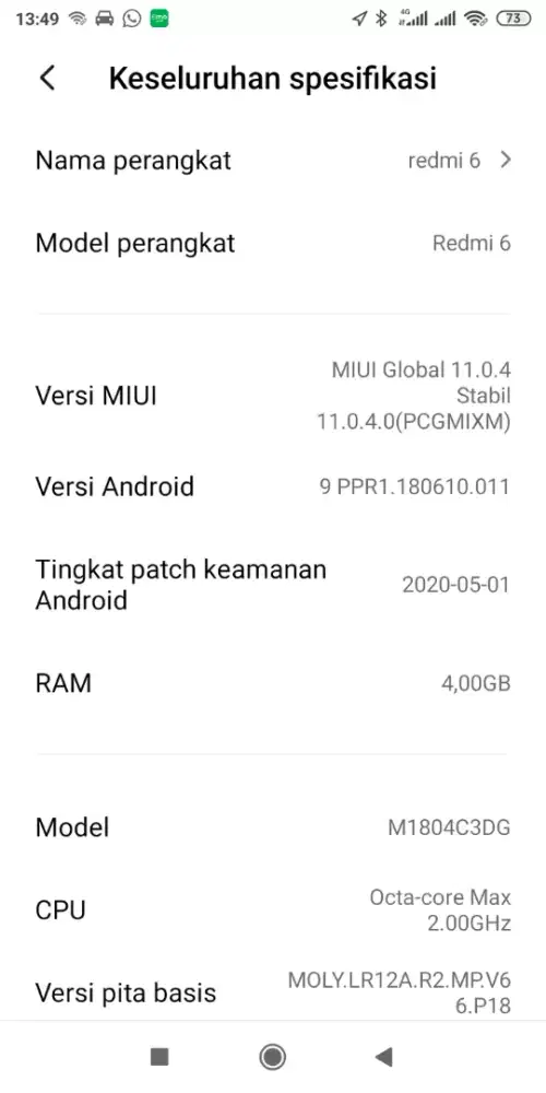 REDMI6 RAM4/64 ANDROID 9