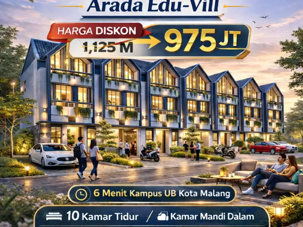 Dijual Rumah Kost Baru Dekat Kampus UB, UIN Kota Malang