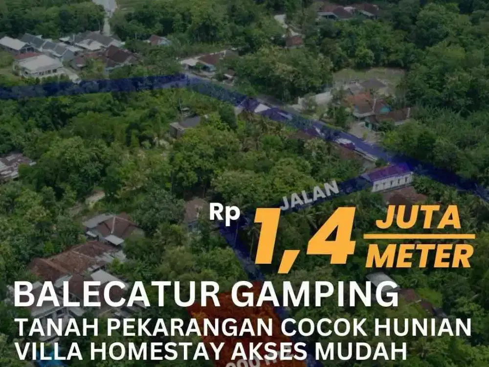 Jual Tanah Jalan Wates Km 8 Cocok Hunian Homestay Balecatur Gamping Harga BU