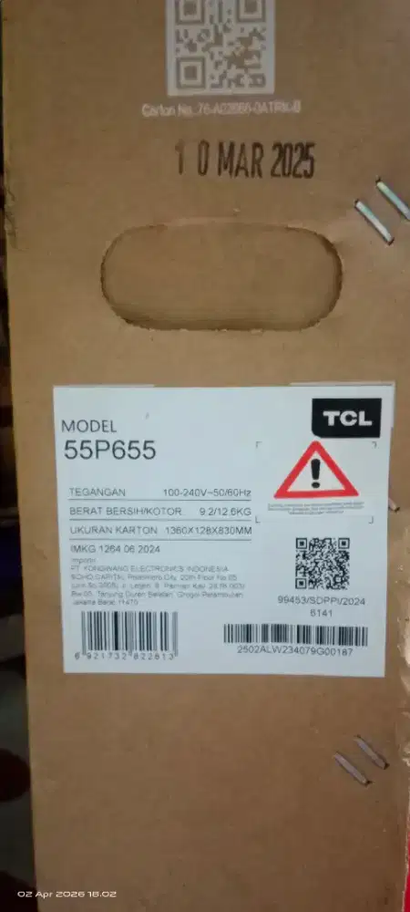 TV TCL 55 INC Google TV,, rusak