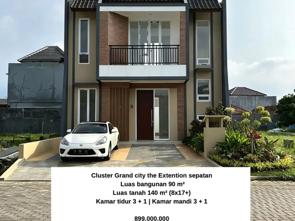 rumah 2 lantai luas siap huni harga irit tanpa DP free biaya surat