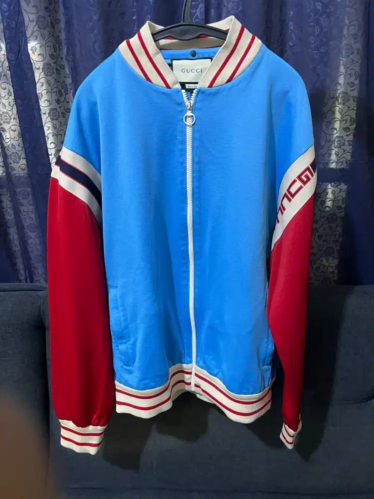 Jaket Gucci Blue Red Original
