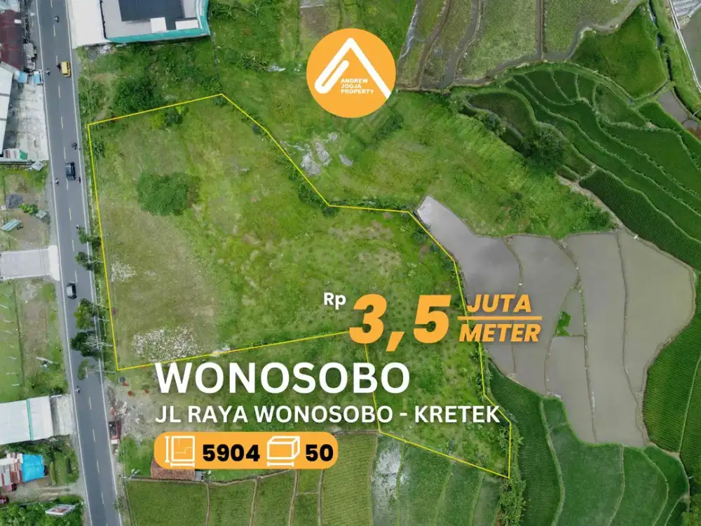 Jual Tanah Pinggir Jalan Raya Wonosobo Kertek KM 4 Cocok Untuk Usaha