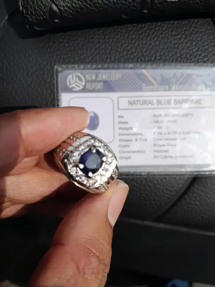 Cincin antik blue saphire sapphire safir ceylon srilanka royal blue