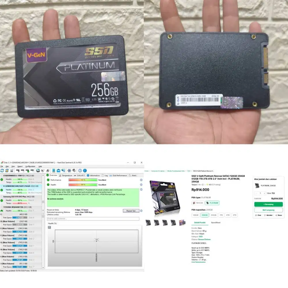 SSD V-GeN Vgen Platinum 256GB (Garansi sd Maret 2027)