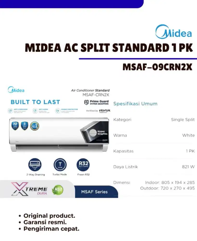 AC 1PK Baru Midea