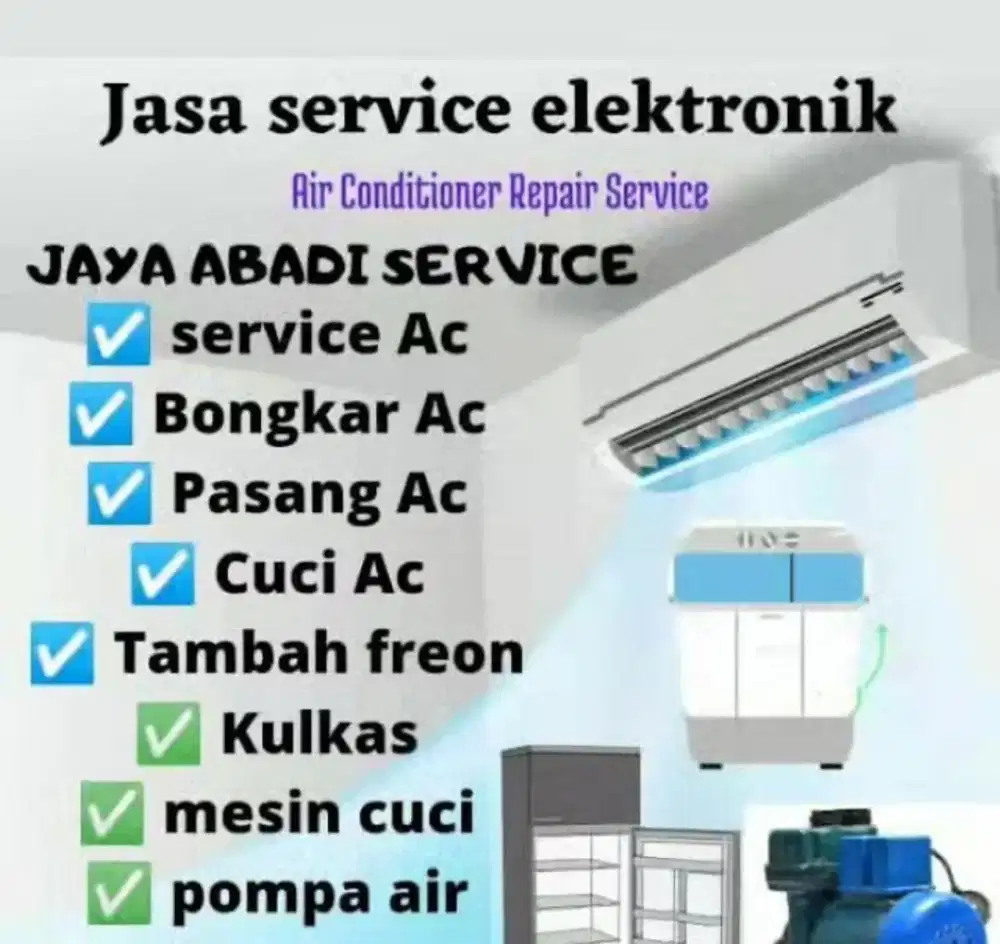 Service kulkas ac m cuci dll