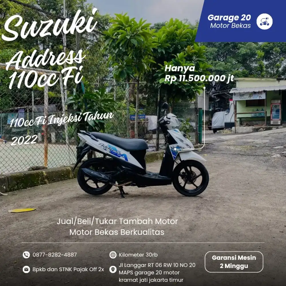Suzuki Address 110cc Fi Helm In Tahun 2022 Pajak Off
