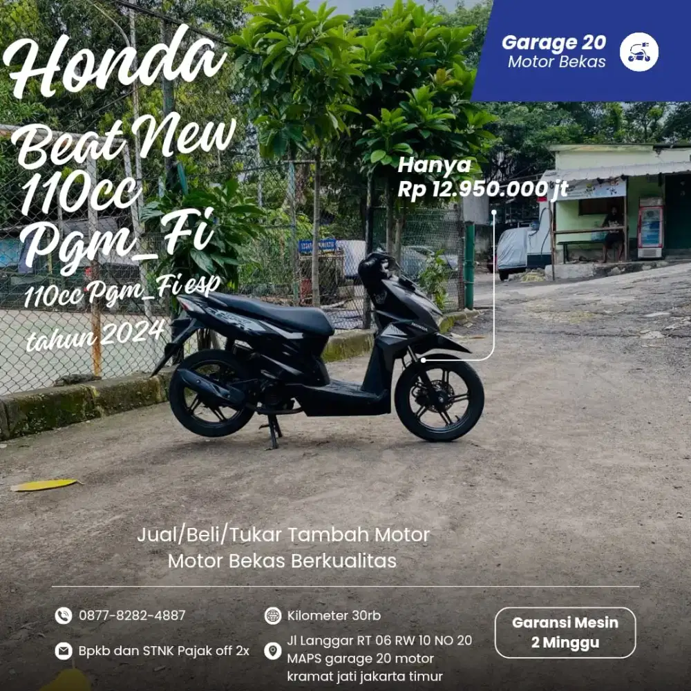 Honda Beat New 110cc Pgm_Fi Esp Tahun 2024 Pajak Off