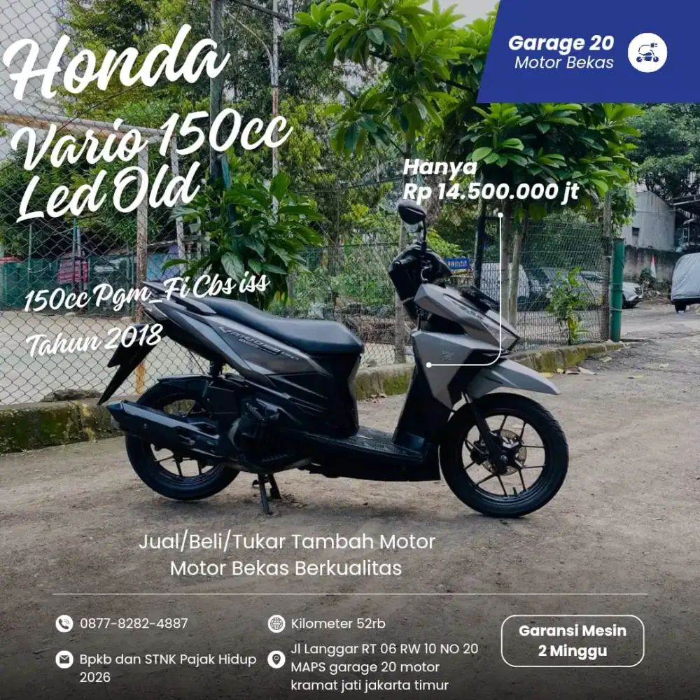Honda Vario 150cc CBS ISS Esp Pgm_Fi tahun 2018 Pajak Off
