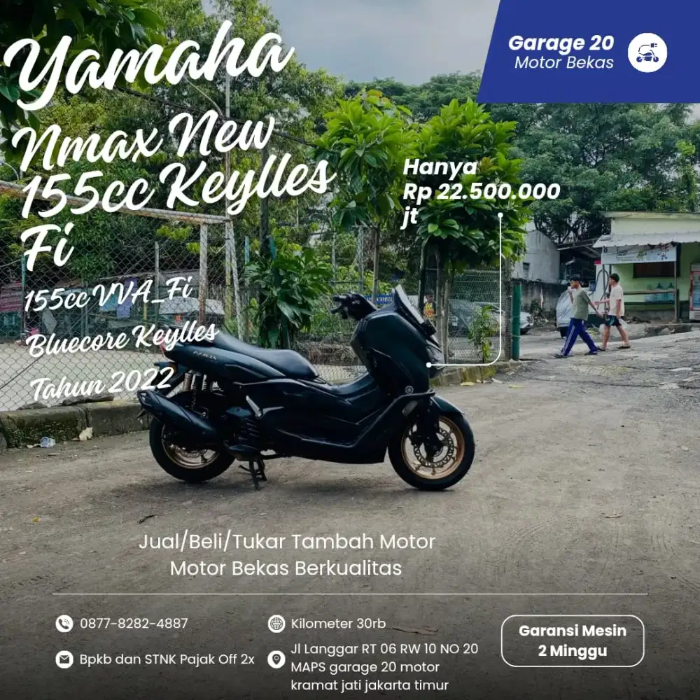 Yamaha NMAX New 155cc Keylles Aks SSS Bluecore Tahun 2022 Pajak Off