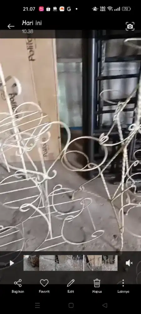 rak pot besi ulir tanaman bunga pohon