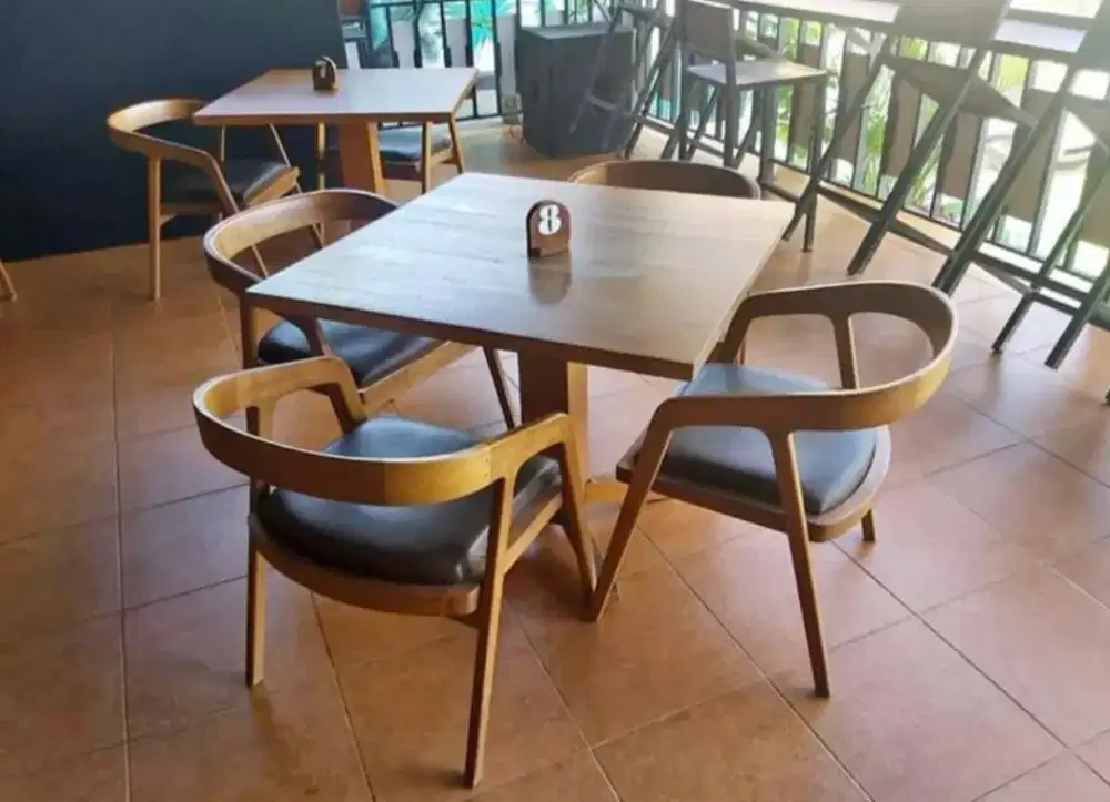 Jual set meja cafe jati