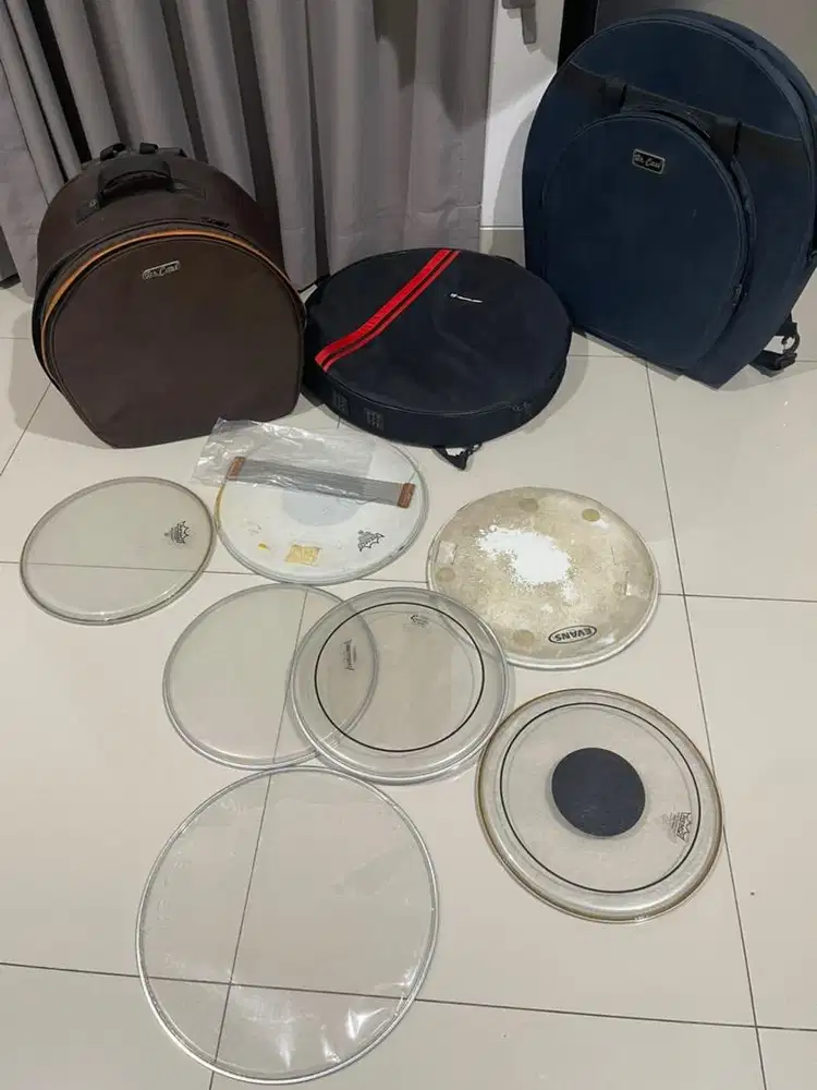 Dijual Softcase cymbal, snappy snare puresound, head drum evans remo